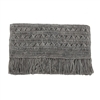 Mar Y Sol Lisette Crocheted Raffia Straw Fringe Clutch, Dove Grey