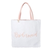 Bridesmaid Floral Reversible Tote, Cream/Pink