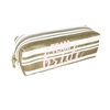 Fashion Culture Gold Synthetic Leather Fashion Culture Gold Synthetic Leather Team Bride Bridesmaid Rectangular Zip Cosmetic Case, Gold Stripe - Perfect for travel or daily use, keeps your essentials organized