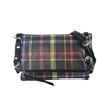 Sydney Love Plaid Vegan Leather Fold Over Convertible Crossbody, Black Multi