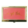 Mary Square I Got This Enamel Card Holder Case, Pink