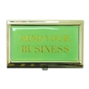 Mary Square Mind Your Business Enamel Card Holder Case, Lime