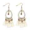 Jewelry Collection Issa Beaded Tassel Drop Earrings, Cream