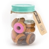 U Brands Novelty Mason Jar Donut Erasers 12 Count, Multicolored - Brown/pink/white Stationary