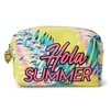 Hola Summer Tropical Print Large Zip Cosmetic Case