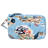 Vera Bradley Women's RFID Protection Slim Wristlet, One Size Beach Treasure Signature Print