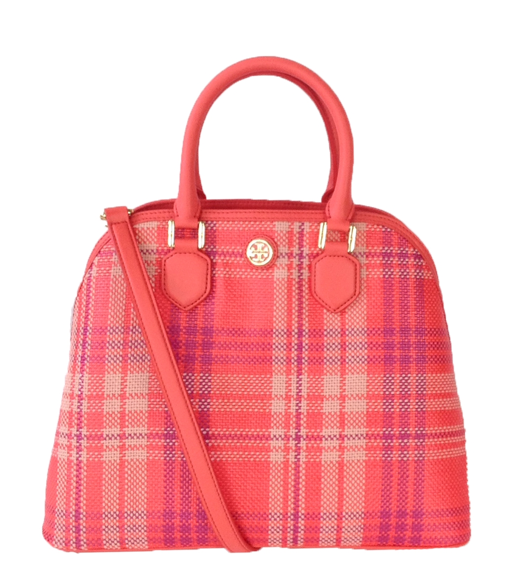 Tory burch plaid on sale tote