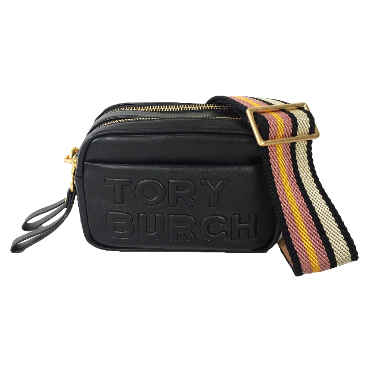 TORY BURCH: Perry bag in textured leather - Black