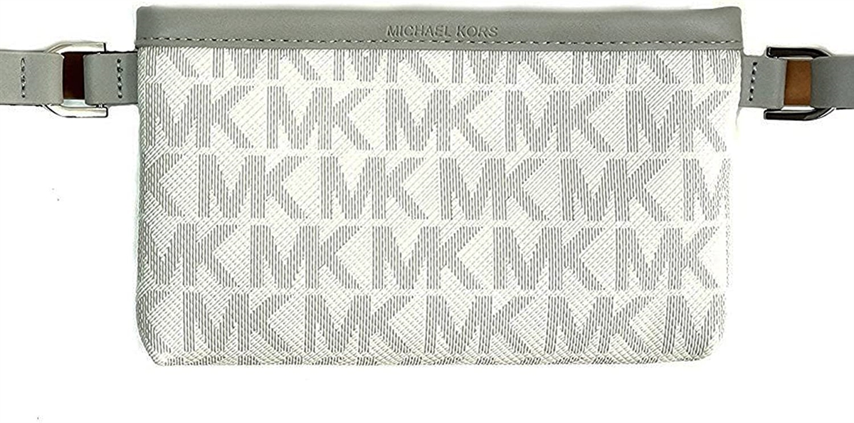Amazon.com | Michael Kors 556203C Off White Light Brown With Gold Hardware  Logo Design Leather Women's Waist Pack (S/M) | Waist Packs