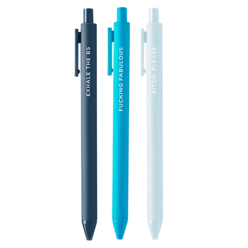 TOOT Just Breathe Sayings Jotter Gel Pens Set of 3