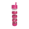 Work Hard Stay Humble BPA Free Travel Water Bottle w Snack Storage Holder, Pink