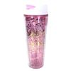 Sweat Now Shine Later Glitter BPA Free Travel Water Bottle, Pink