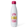 Gym and Tonic BPA Free Stainless Steel Water Bottle, White/Pink