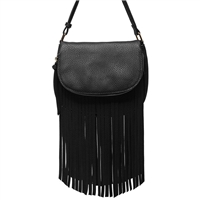 Melie Bianco Winnie Vegan Leather Fringe Crossbody