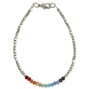 Zad Jewelry Rainbow Sparkle Beaded Anklet Bracelet, Multi