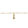 Zad Jewelry Pineapple Charm Anklet Bracelet, Gold