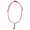 Zad Jewelry Ocean Inspired Mermaid Charm Anklet Waxed Pull Cord, Pink, One szie, AB7007