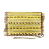 Alex Max Moku Cowrie Seashell Beaded Jute Clutch Crossbody, Black