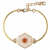 Zad Jewelry Abbey Estate Pink Daisy Dried Pressed Flower Hexagonal Bracelet, Golden, B5697