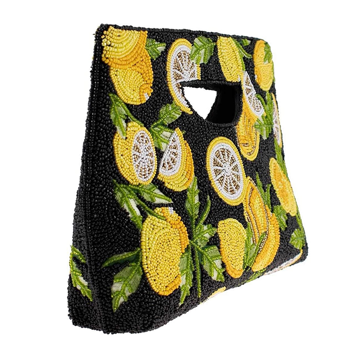 Mary Frances Beaded Tart Lemon Embellished Yellow Handbag Fruit Bag WH