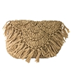 Blue Island Ava Crochet Fringe Clutch Crossbody, Natural