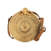 Lark Woven Rattan Round Circle Crossbody Bag, Natural