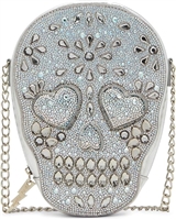 Betsey Johnson Bone Jour Rhinestone Skull Crossbody