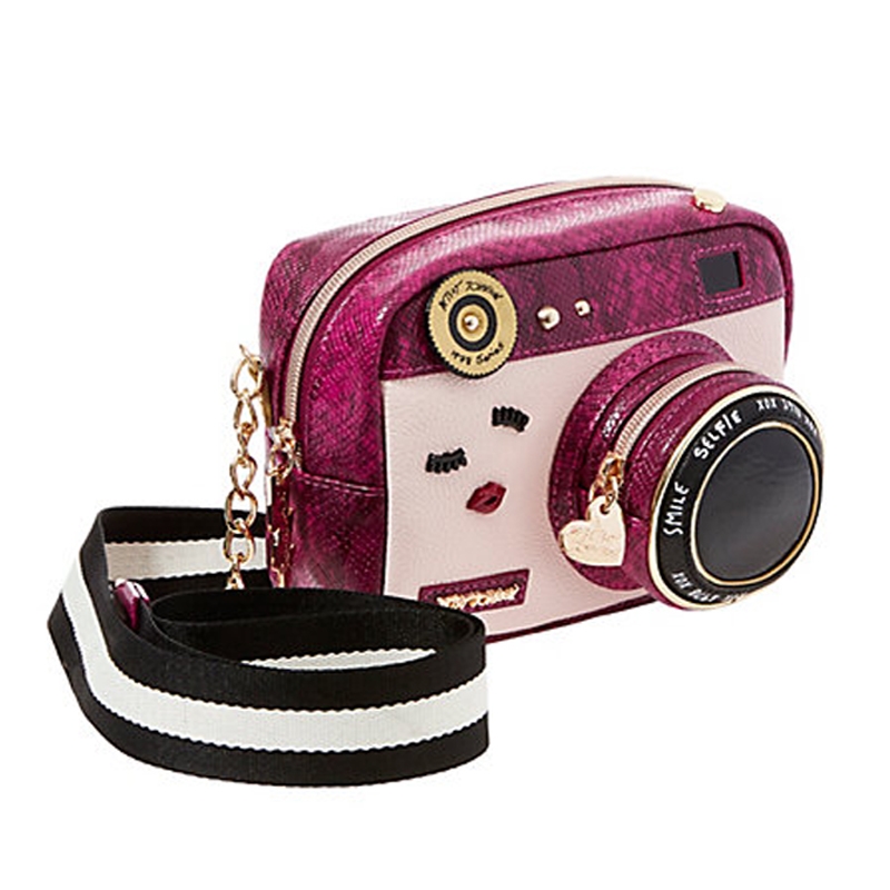 Layne Double Zip Mini Camera Crossbody (Chacha Pink) - Sealed with a Kiss