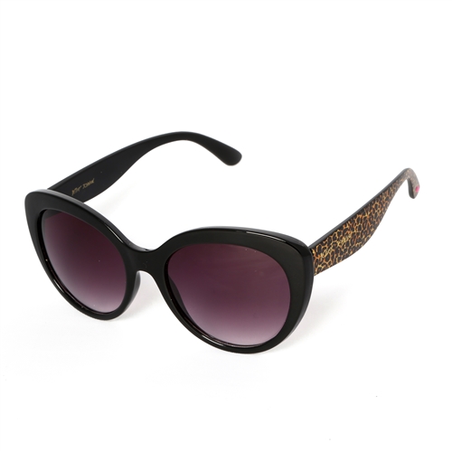 Betsey Johnson Meow About It Cateye Sunglasses, Black/Leopard