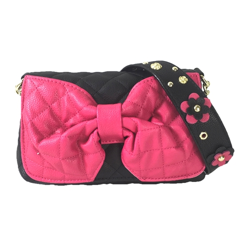 betsey johnson purse with big pink bow