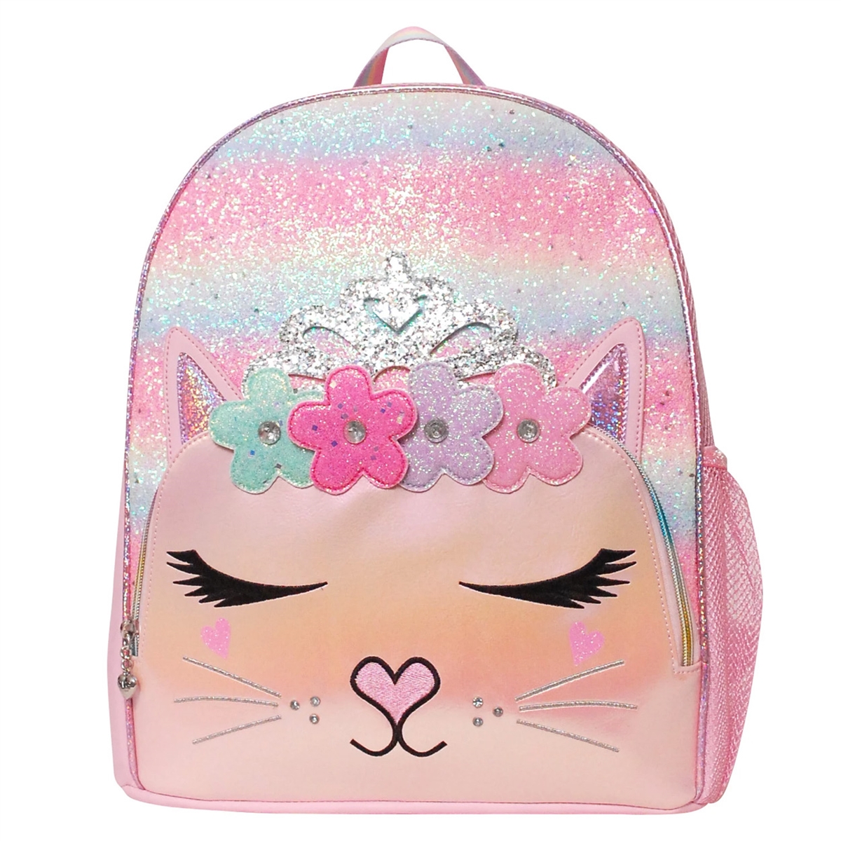 OMG! Accessories Miss Bella the Kitty Striped Mini Backpack, Pink