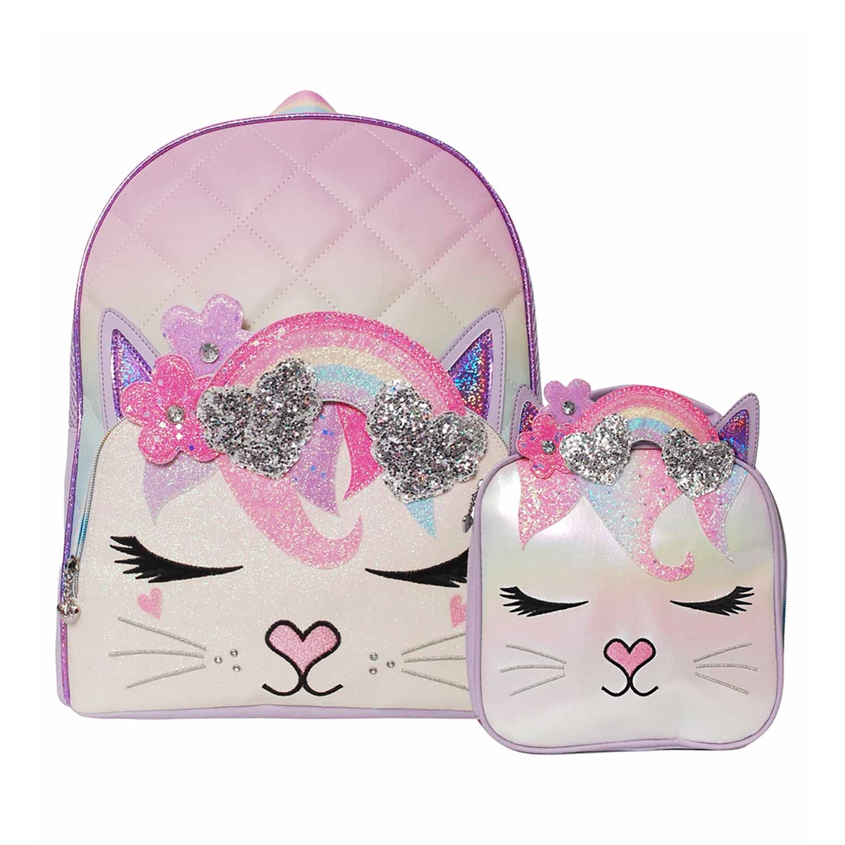 2 OMG matching Backpacks Bella pink adorable, kitten, pink/white deals small/midsize