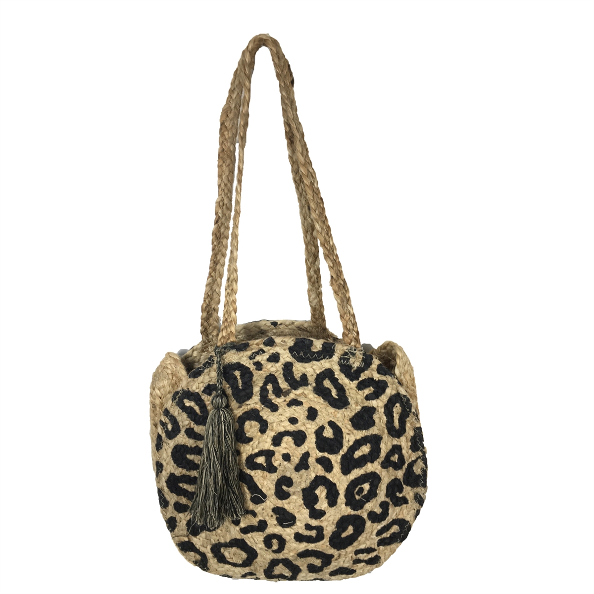 Oat Round Classic Handbag with Bead Handle - Woven Purse | LIKHA – LIKHÂ