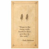 Literary Quotes Emily Dickinson Hope Feather Mini Stud Earrings, Gold