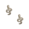 Zad Jewelry Women's Book Lovers Snake Mini Stud Earring Literary-Inspired Slithering Serpent, Sivertone, Silver