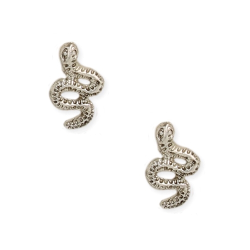 Zad Jewelry Women's Book Lovers Snake Mini Stud Earring Literary-Inspired Slithering Serpent, Sivertone, Silver