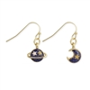 Zad Jewelry Celestial Moon & Planet Mismatch Drop Earrings, Gold