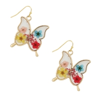 Zad Jewelry Garden Butterfly Bouquet Pressed Dried Flower Earrings ÃƒÂ» Cottage Style Elegance, E5834