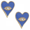 Zad Jewelry Women's Look of Love Blue Heart Eye Enamel Earrings Evil Eye Motif