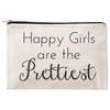 Happy Girls Are the Pretties Zip Cosmetic Case Travel Pouch