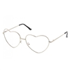 Fashion Culture Blue Light Glasses - Metal Heart Frame Blue Light Protection Glasses, Silver