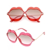 Smooch Kiss Lips Translucent Frame Statement Sunglasses UV Protection - Red