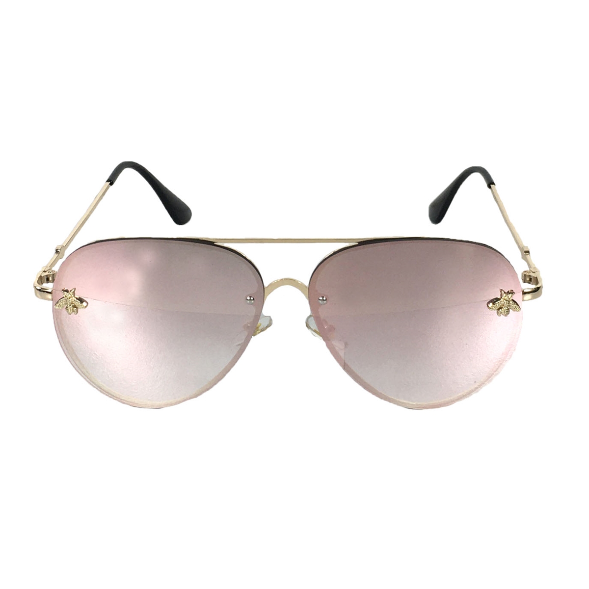 Pink with rhinestone aviator sunglasses Great... - Depop