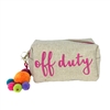 Off Duty XL Zip Cosmetic Case w Pom Pom Charm