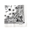 Skull Paisley Print Bandana Headband Scarf Face Covering, White