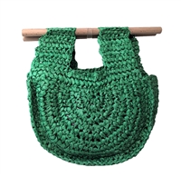 Fashion Culture Women's Millie Crochet Raffia Half Moon Clutch (Electric Green)