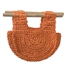 Fashion Culture Women's Millie Crochet Raffia Half Moon Clutch (Tangerine Orange)