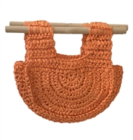 Fashion Culture Women's Millie Crochet Raffia Half Moon Clutch (Tangerine Orange)