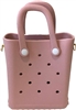 Fashion Culture Women's Reva Silicone Mini Bucket Tote Crossbody Bag (Blush Pink)