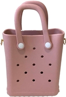 Fashion Culture Women's Reva Silicone Mini Bucket Tote Crossbody Bag (Blush Pink)